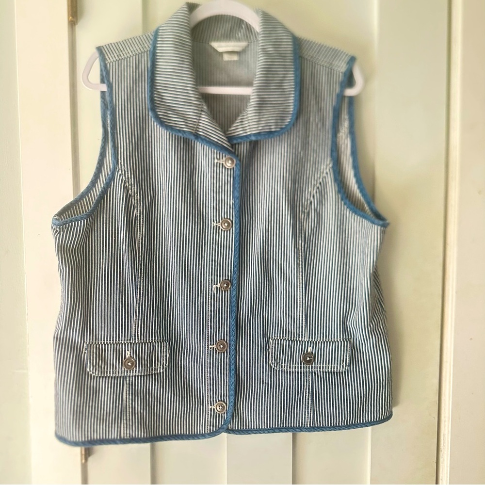 Railroad denim vest‎